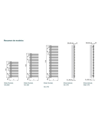 Radiador de toalhas ZEHNDER YUCCA ASYM.