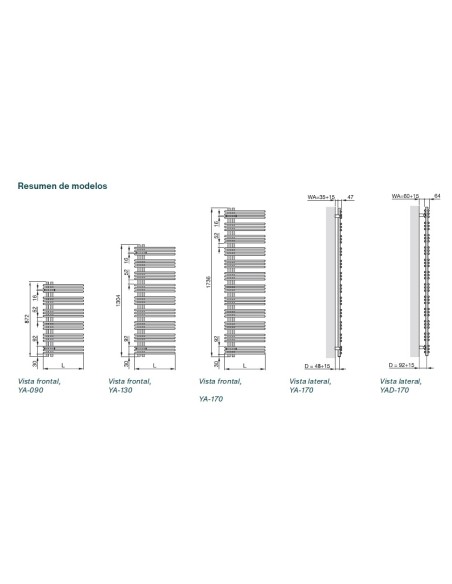Radiador de toalhas ZEHNDER YUCCA ASYM.