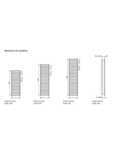 Radiador de toalhas misto ZEHNDER SUBWAY.