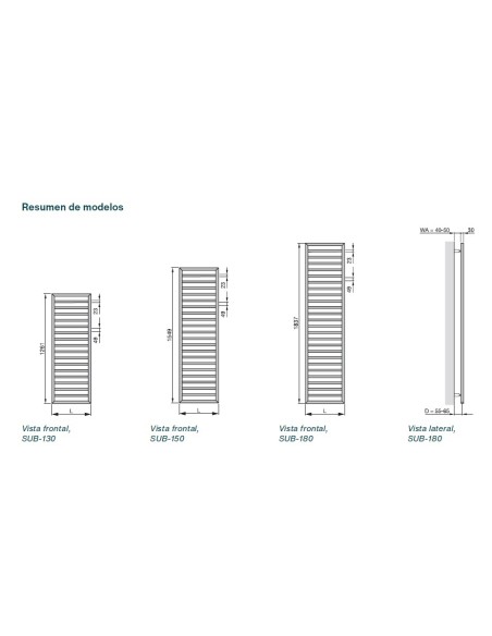 Radiador de toalhas ZEHNDER SUBWAY ELECTRIC.