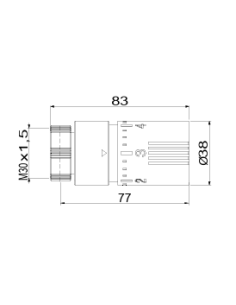 Cabeça termostática BASIC para radiadores ZEHNDER 2