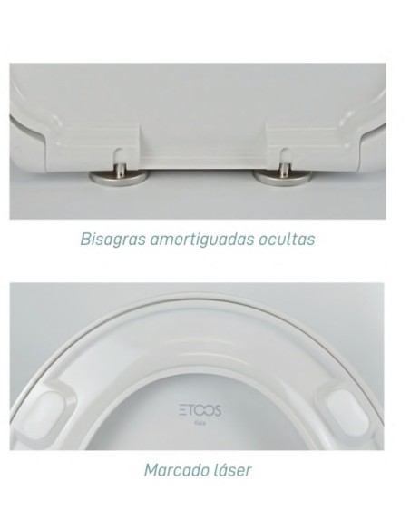 SOFT CLOSE TOILET SEAT ROCA VICTORIA COMPATIBLE INOX ETOOS