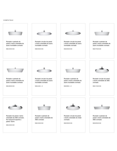 Braço de teto para chuveiro de 300 mm ROCA