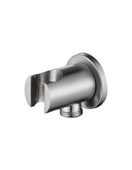 ROUND Wall-Mounted Shower Bracket with Water Intake - Stainless Steel