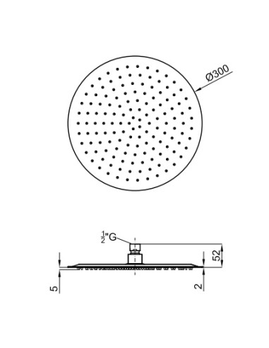 ROCIADOR ROUND INOX CIRC.300 NOKEN