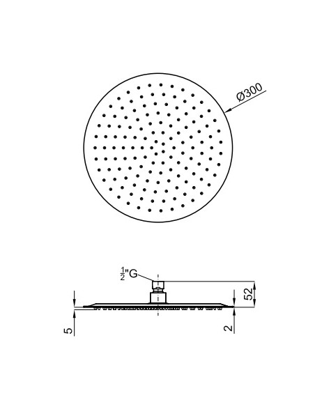 NOKEN ROUND CIRC. 300 Stainless Steel Shower Head
