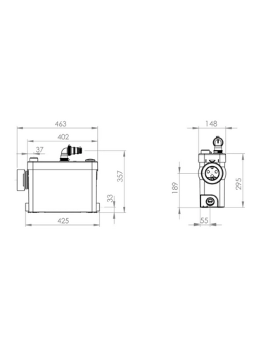 Sanipack – Trituratore sanitario compatto SFA per bagno completo