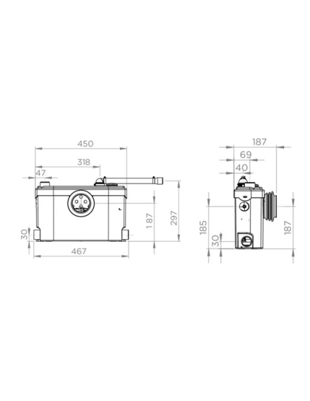Triturador sanitário compacto Sanislim – SFA