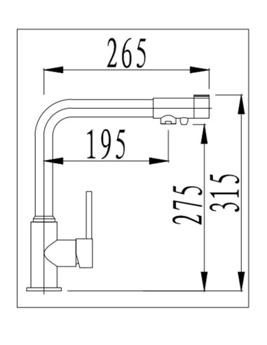 Grifo De Cocina Modelo AURA Para Sistema de Osmosis de Arcobañ
