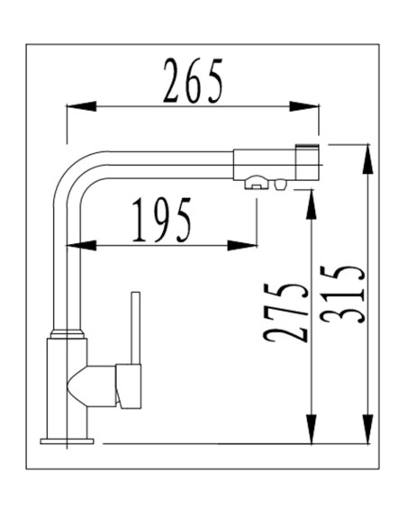 Kitchen Faucet Model AURA For Osmosis System ARCOBAÑ