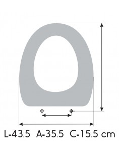 Sedile copriwater DOLOMITE NOVELLA Misura Chisura  ETOOS 2