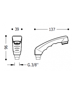 Single-lever shower for hairdresser TRES 2