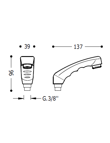 Single-lever shower for hairdresser TRES