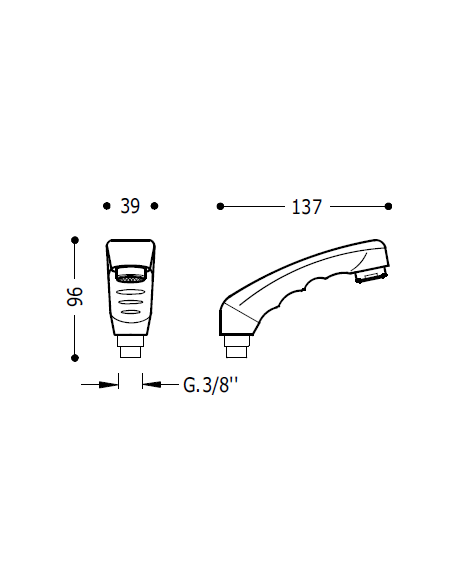 Single-lever shower for hairdresser TRES Single-lever shower for hairdresser TRES