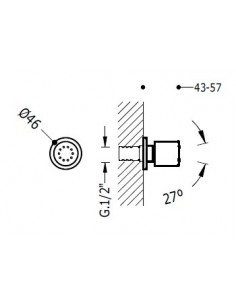 Ducha lateral de hidromasaje redonda TRES 2