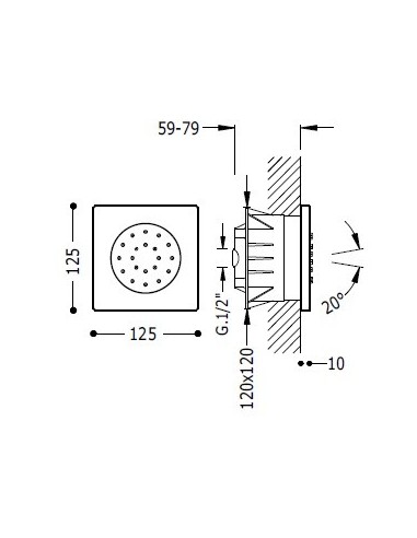 Jet Empotrado De Hidromasaje Rectangular TRES