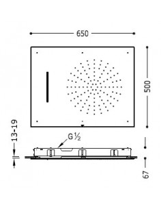 Soffione a soffitto a 2 funzioni INOX TRES 2