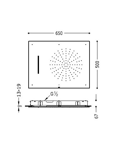 Rociador ducha a techo 2 funciones INOX TRES