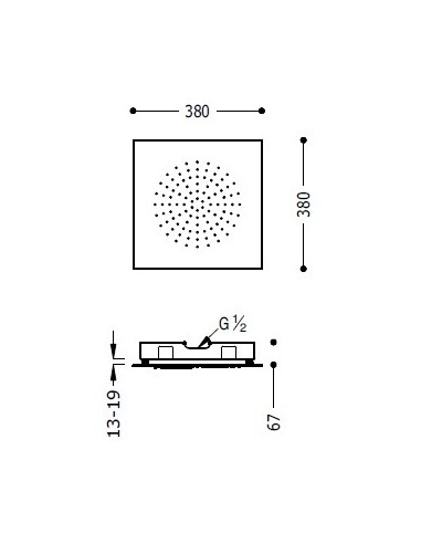 ceiling shower head INOX TRES
