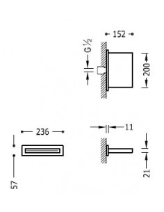 Rociador ducha a pared con cascada INOX TRES 2