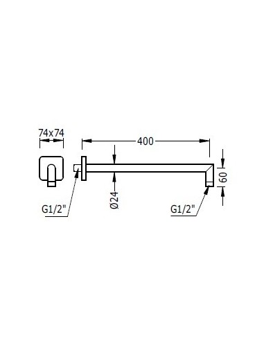 Brazo a pared para rociador ducha TRES