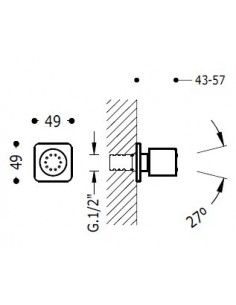 Ducha lateral de hidromasaje orientable TRES 2