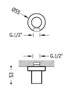 Codo Con Toma Pared Circular Para Flexo TRES 2
