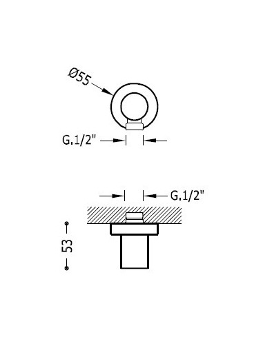 Codo Con Toma Pared Circular Para Flexo TRES