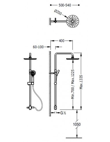 Barra De Ducha Con Distribuidor TRES