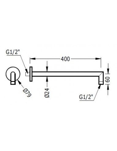 Arm to the base wall round for shower sprayer TRES