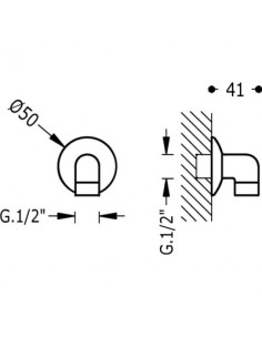 Codo Toma Pared Circular Para Flexo TRES 2