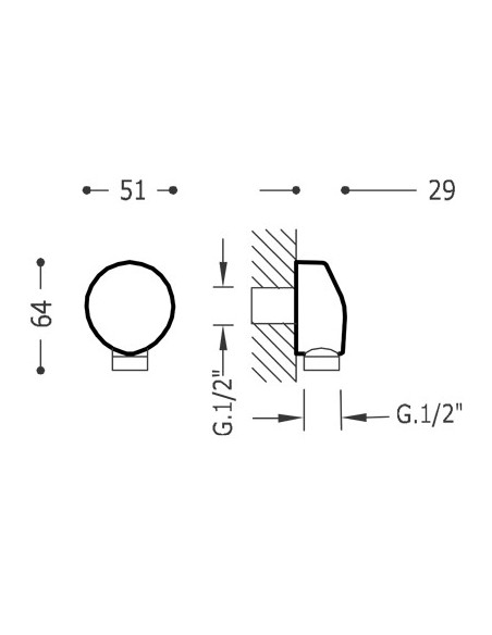 Codo Toma Pared Para Flexo TRES