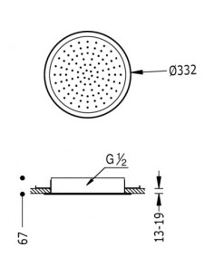 Rociador de ducha a techo circular TRES 2