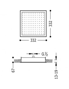 Rociador ducha cuadrado a techo TRES 2