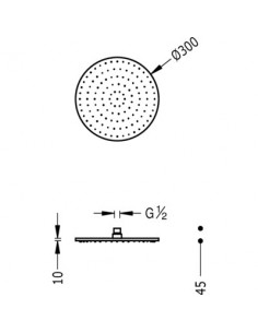 Rociador de ducha circular MAX-300 TRES 2