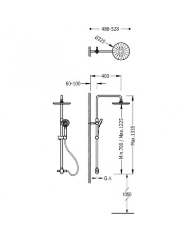 Kit De Ducha Fija y Móvil TRES