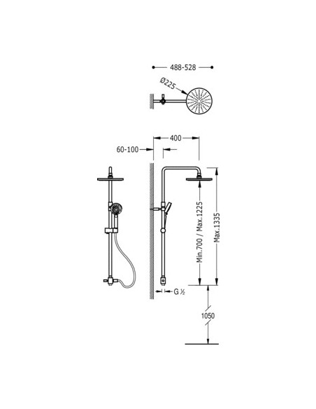 Kit De Ducha Fija y Móvil TRES Kit De Ducha Fija y Móvil TRES