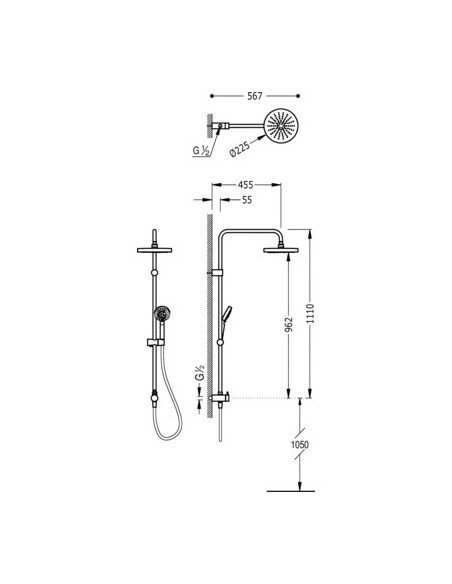 Barra De Ducha ECO-TERM TRES Toma De Agua A Pared Barra De Ducha ECO-TERM TRES Toma De Agua A Pared