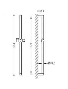 Barra de ducha deslizante FASHION TRES 2