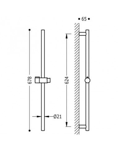 Barra de ducha deslizante MAX-MINI TRES