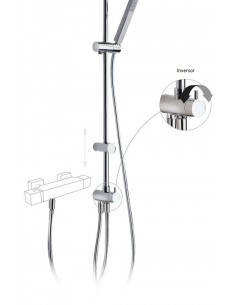 Kit De Ducha Cuadrada Con Barra Deslizable TRES 2