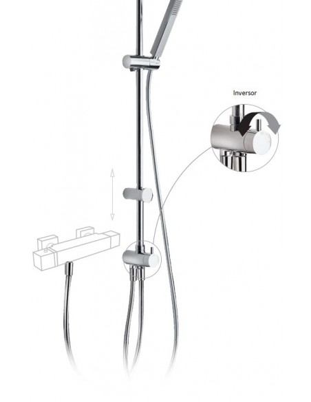 Kit De Ducha Cuadrada Con Barra Deslizable TRES