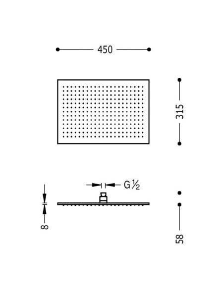 Anti-limescale shower head TRES