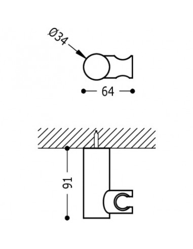 Suporte de Chuveiro Redondo Ajustável TRES