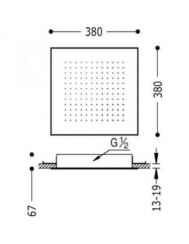 Rociador de ducha a techo INOX TRES