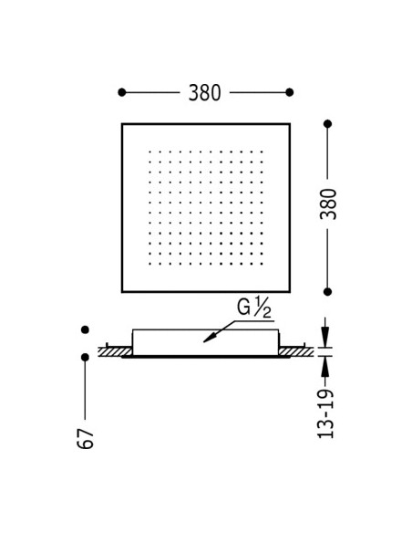 Rociador de ducha a techo INOX TRES Rociador de ducha a techo INOX TRES