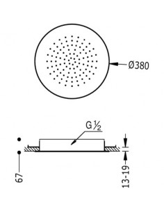 Rociador ducha a techo circular INOX TRES 2