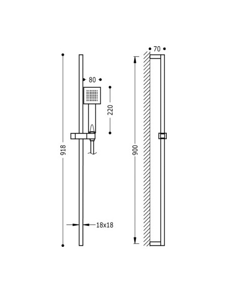 Kit De Ducha CUADRO-MINI TRES