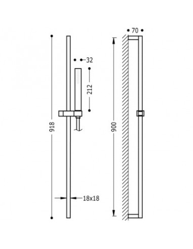 Kit De Ducha CUADRO-SLIM TRES