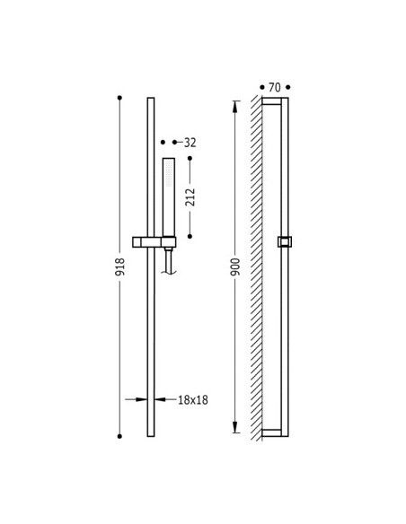 Kit De Ducha CUADRO-SLIM TRES
